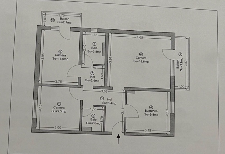 Decomandat cu 2 bai la etajul 1 renovat recent nou