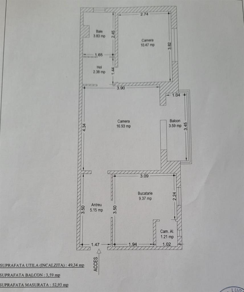 Mobilat si utilat in bloc anvelopat aproape de Iulius Mall