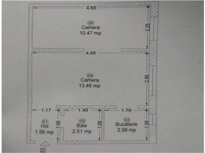 2 camere etaj 1 lingă piața Doina