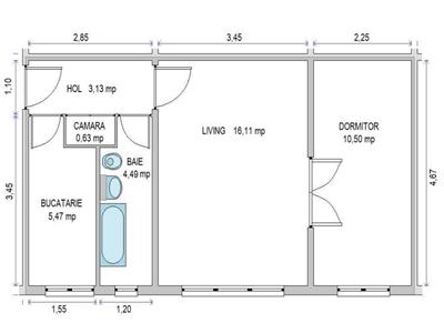 Apartament 2 camere linga Piata Doina
